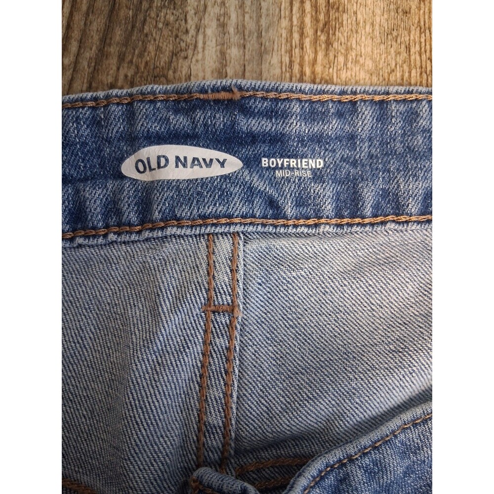 NEW! Old Navy "Jerry" Mid-Rise Boyfriend Jeans Light Wash Denim 22 Plus Short - Picture 9 of 10